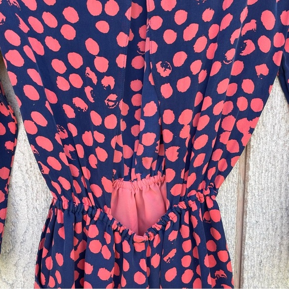 REBECCA MINKOFF ~ Indigo/Coral “Abby” Silk Romper ~ Abstract Polka Dots ~ Small - Picture 9 of 9